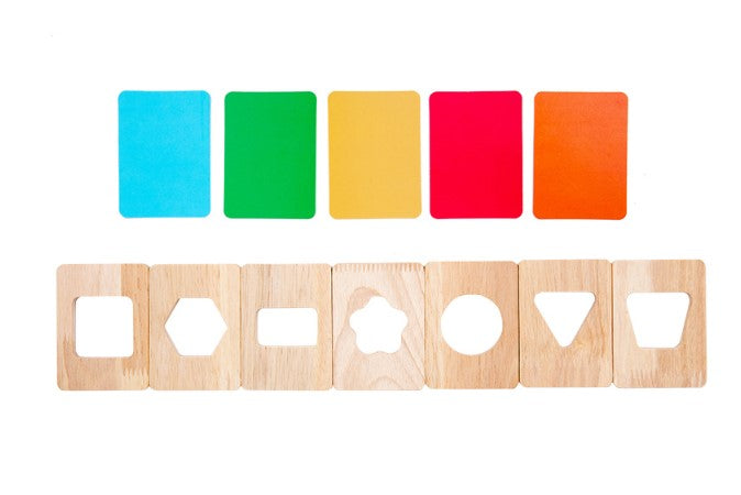 Wooden Color & Shape Logic Puzzle – Slide & Match (Ages 4–6)