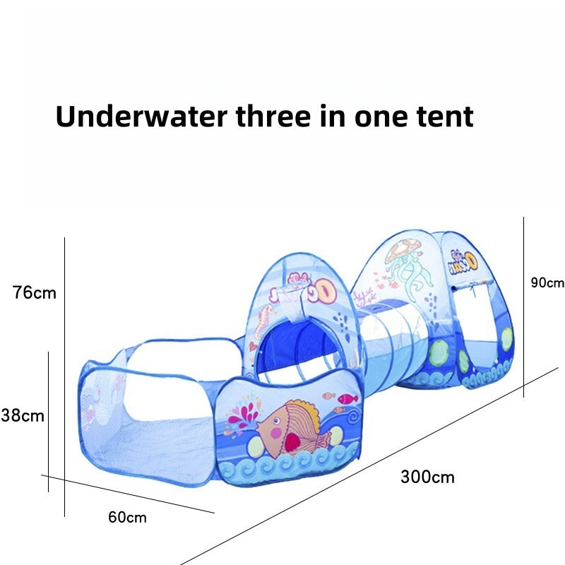 Underwater World 3-in-1 Kids Play Tent, Tunnel and Ball Pool