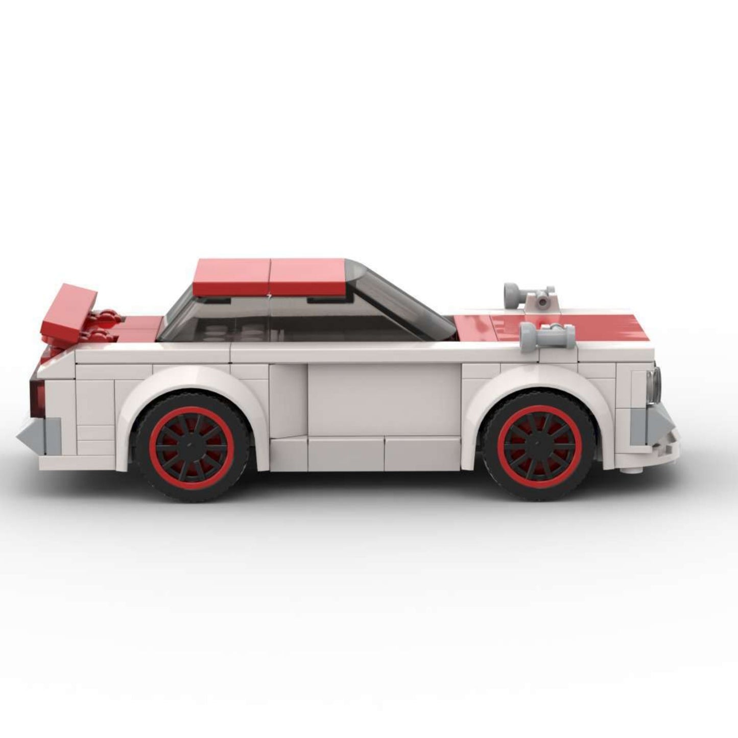 White & Red Street Racer Building Blocks (183 pcs, 14×5.8×4.6 cm)