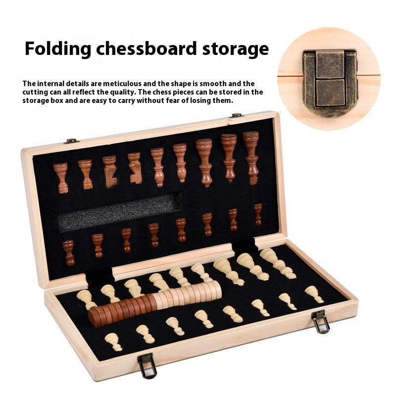 Magnetic Walnut Chess Set — Folding Wood Board (29 cm or 39 cm)