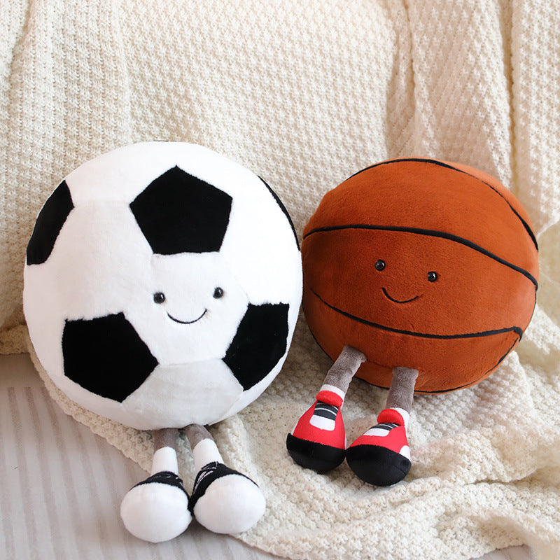 Basketball & Football Plush Dolls with Legs – 28 cm