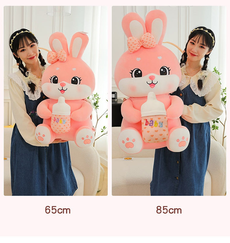 Milk Bottle Bunny Plush - Cute Gift in 45-85 cm Sizes