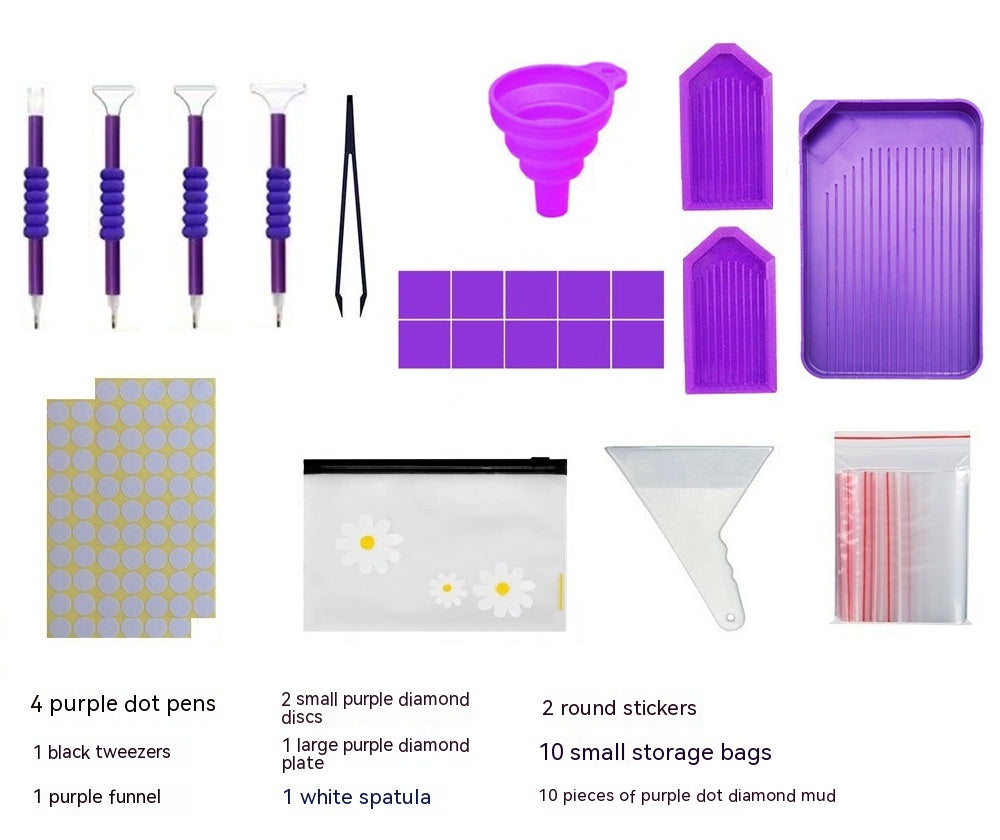 Diamond Painting Storage Case with 70 Bottles – EVA Organizer (Purple or Black)