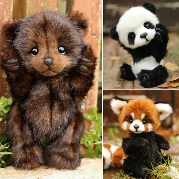 Cute Cartoon Plush Bear Doll – Panda, Raccoon and Brown Bear (25 cm)