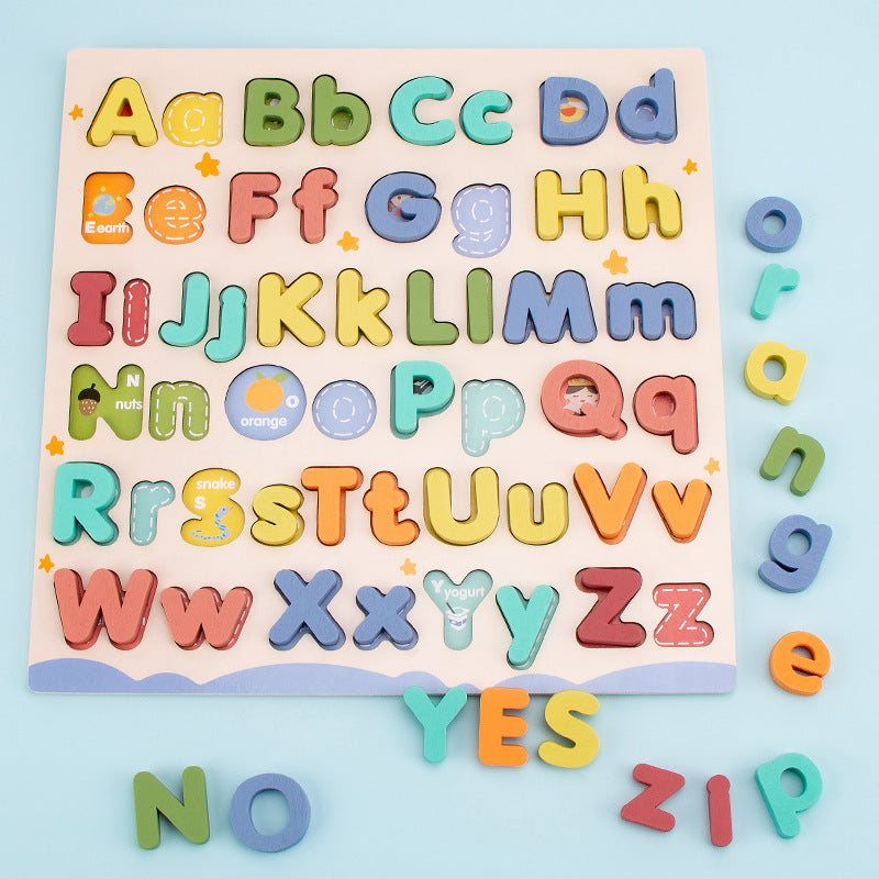 Wooden Alphabet Letter Puzzle Board – Upper & Lower (Ages 4–6)