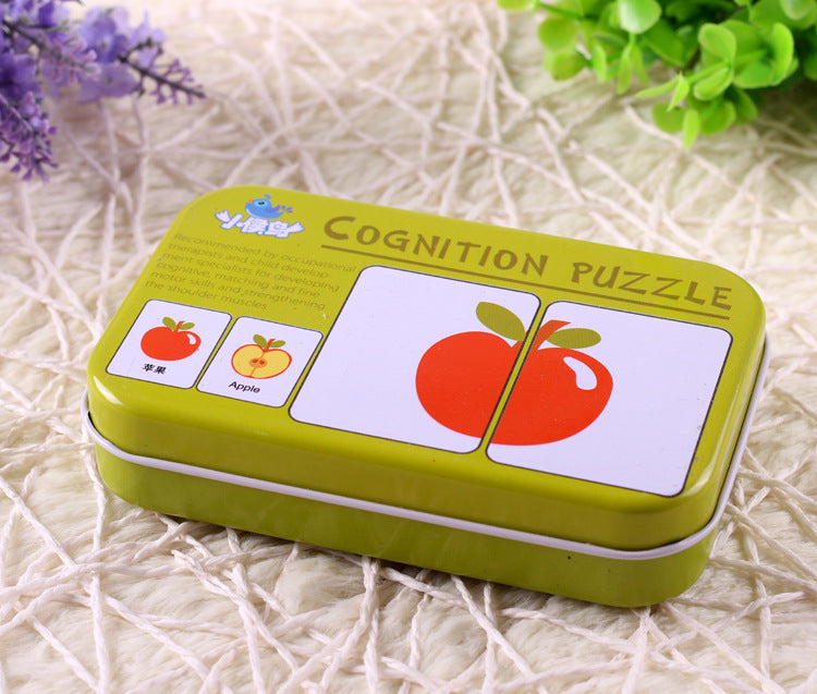 Kids Literacy Flashcards in Tin Box – Picture & Word Matching