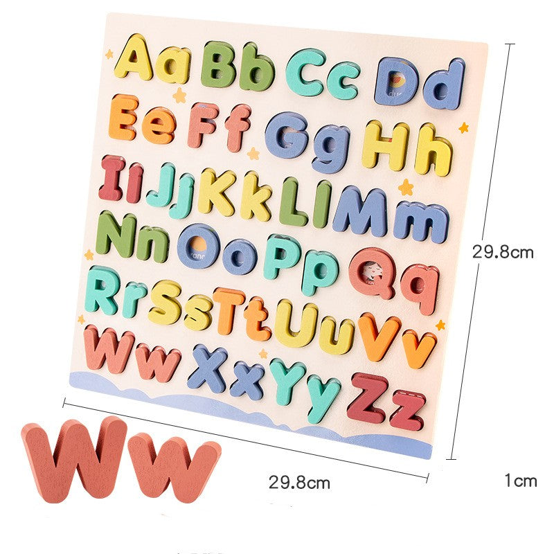 Wooden Alphabet Letter Puzzle Board – Upper & Lower (Ages 4–6)