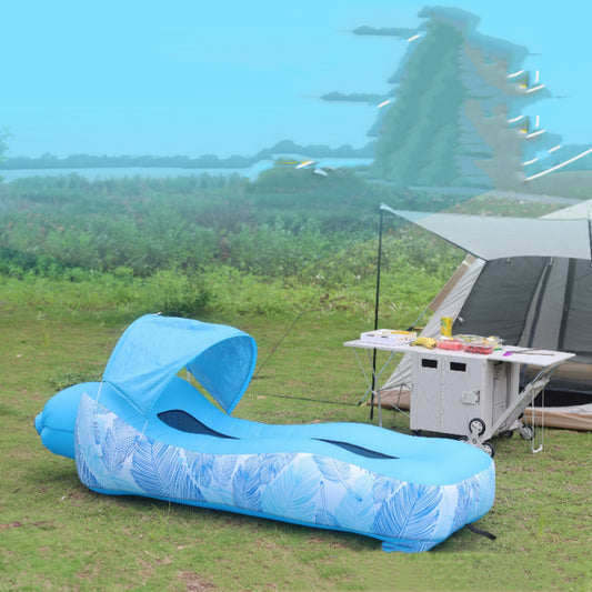 Portable Inflatable Lounger with Sunshade – Outdoor Airbed Sofa