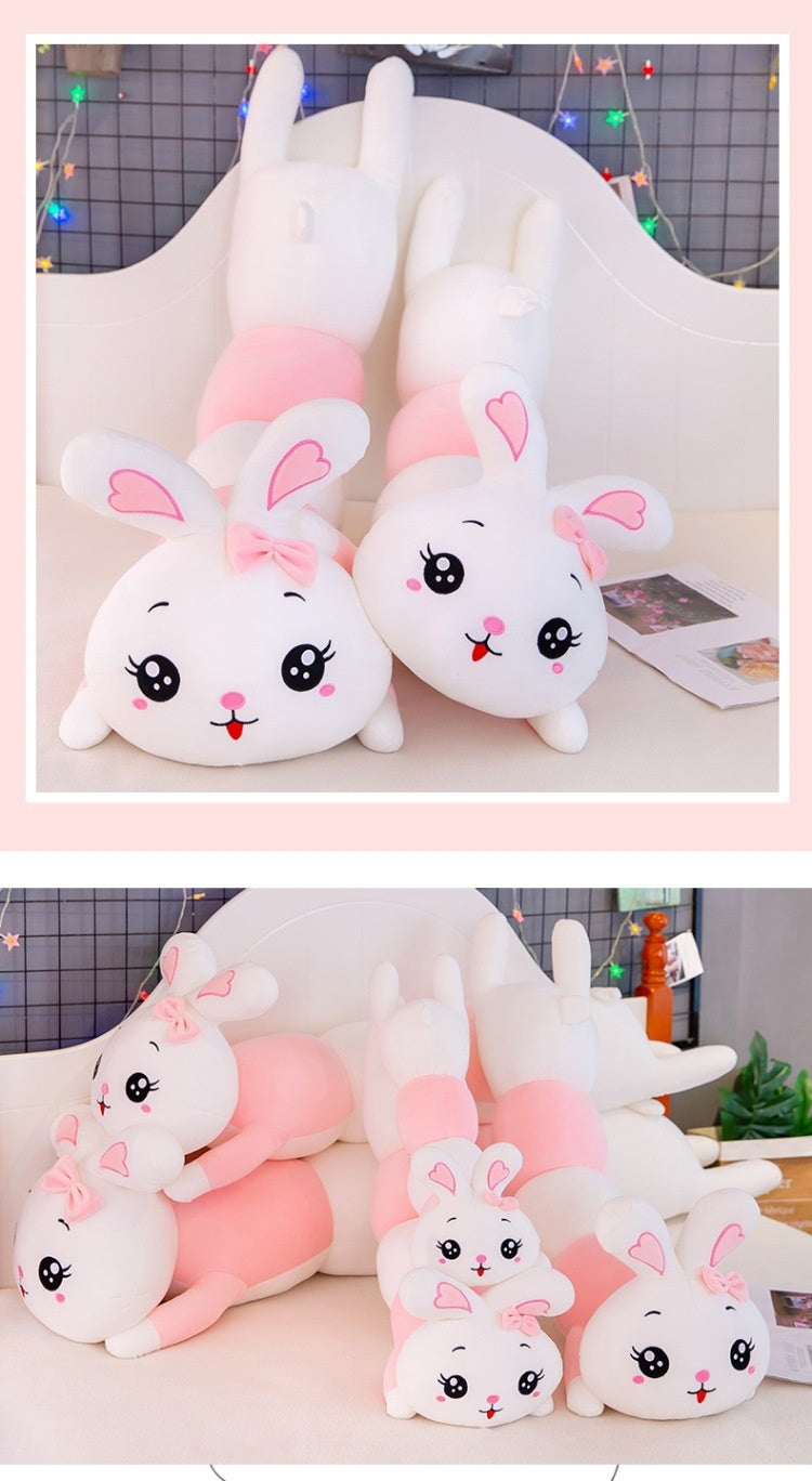 Puppy Rabbit Plush Toy Pillow – Soft Pink Body Pillow (70–150 cm)