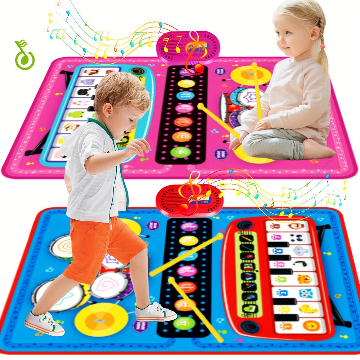 Interactive Kids Music Play Mat with Piano and Drums - 18m+