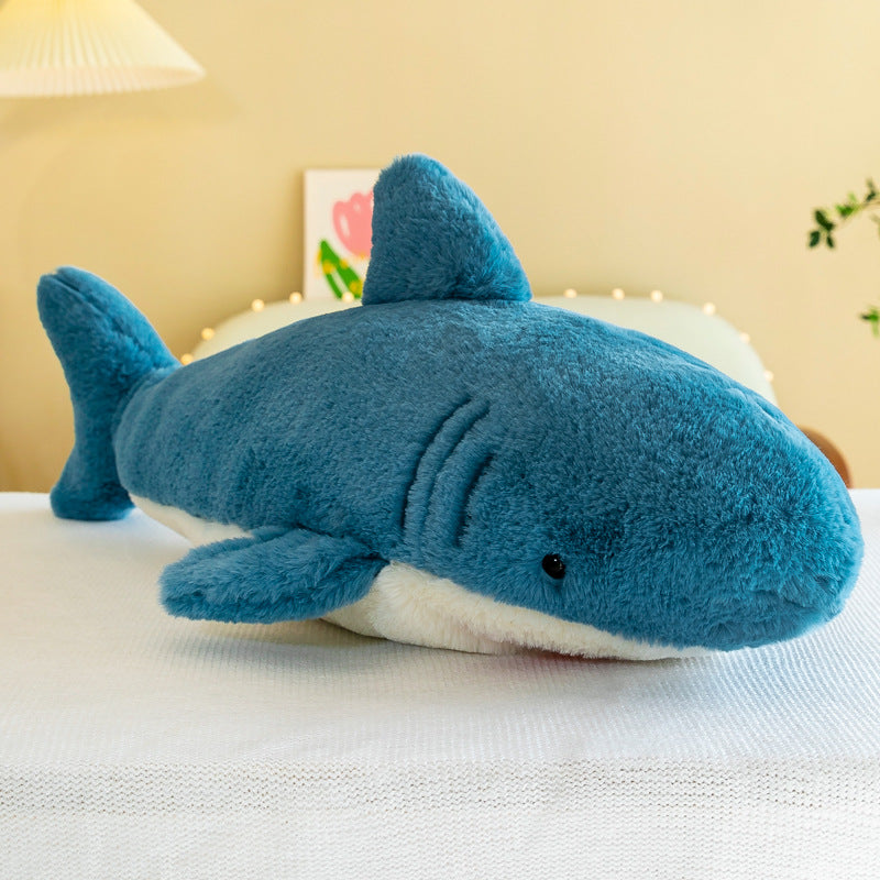 Shark Plush Pillow – Super Soft Blue Cushion in 50, 70, 90 cm