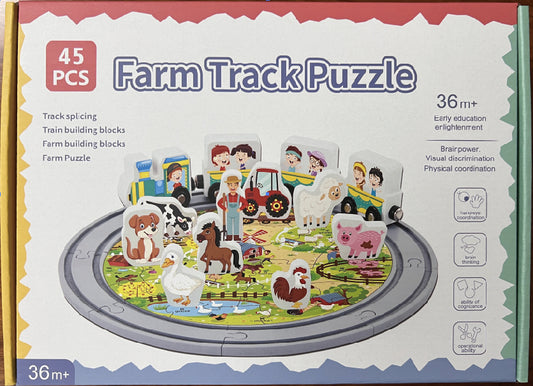 Farm Rail Puzzle – 45-Piece Round Track Playset for Kids