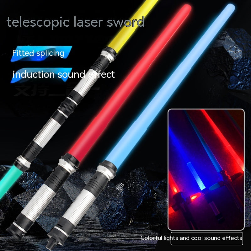 Children's Planet Battle Light Sword Two-in-one Colorful Flash Retractable Space Sword Glow Stick Boy Toy