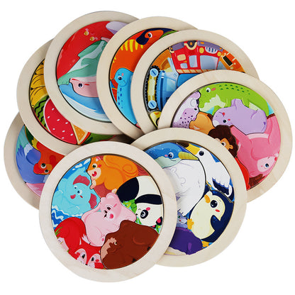 Set of colorful animal-themed coasters on a white background