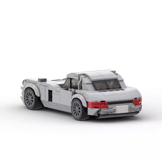 300 SLR Style Silver Racing Car Building Blocks, 289 pcs