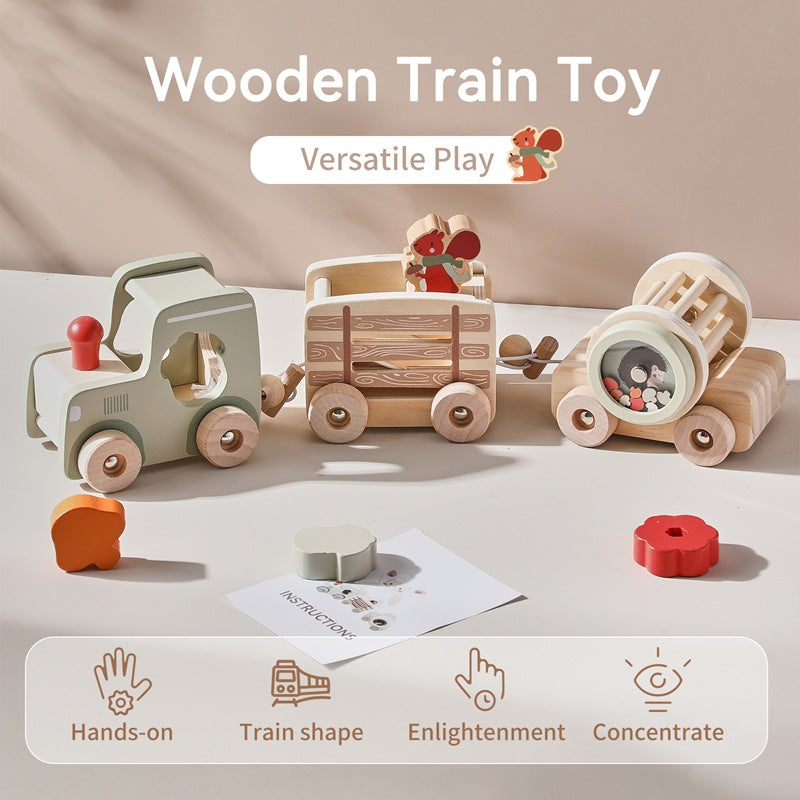 Wooden Early Education Train – Multi-Functional Shape Recognition Toy Set