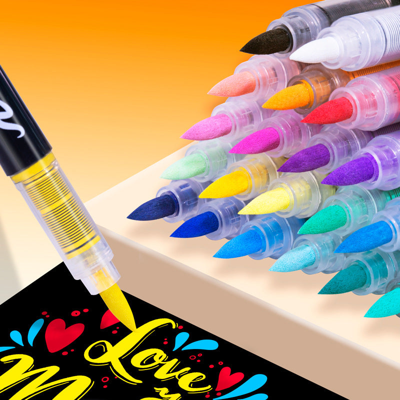 Direct Liquid Acrylic Brush Markers, Soft Tip, Quick-Dry (12–72 Colors)