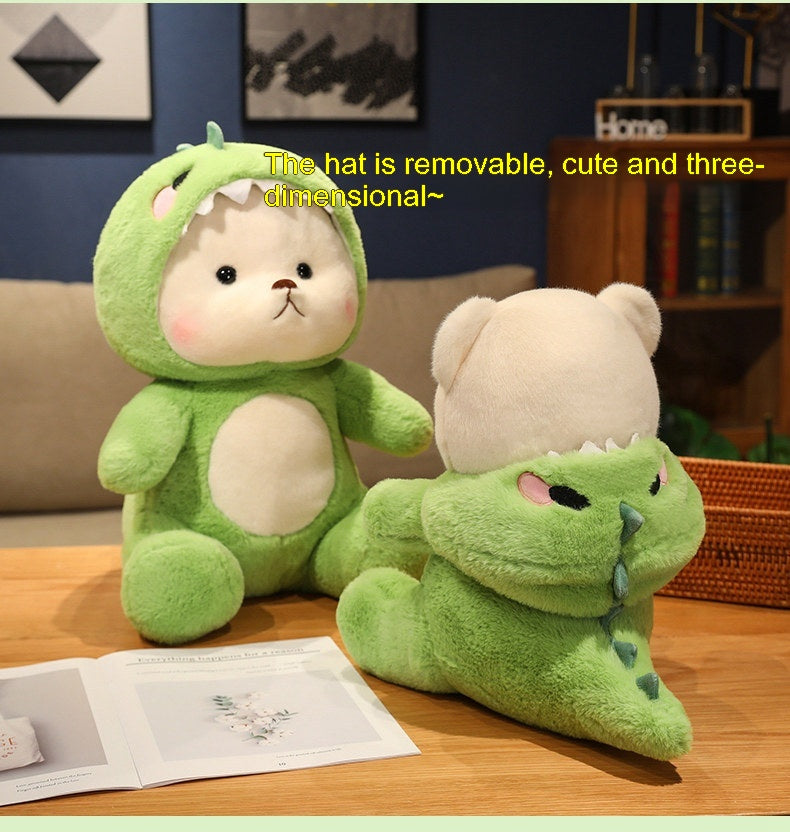 Transforming Dinosaur Bear Plush – Sleeping Pillow (28/40/50/65 cm)