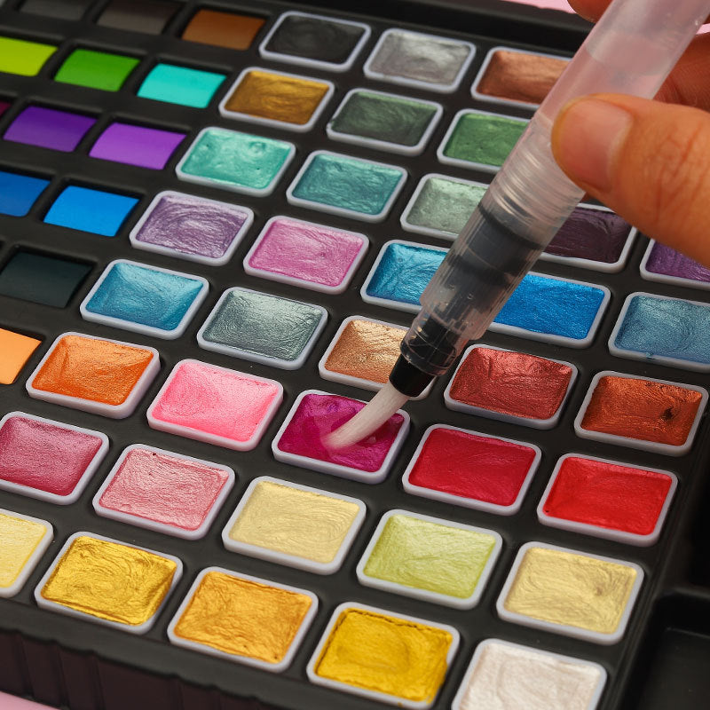 Kids Watercolor Paint Set – 24 to 88 Colors Boxed with Water Brush