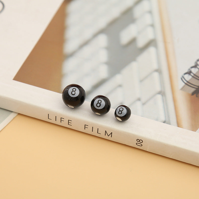 Ceramic Black 8-Ball Beads (20pcs) – 8/10/12 mm