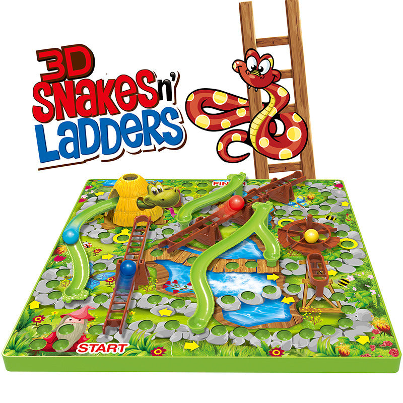 3D Snakes and Ladders - Family Board Game with Fun Obstacles