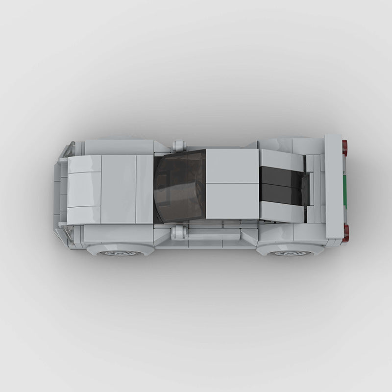 R34 Skyline-Style Compact Sports Car Building Blocks, Grey