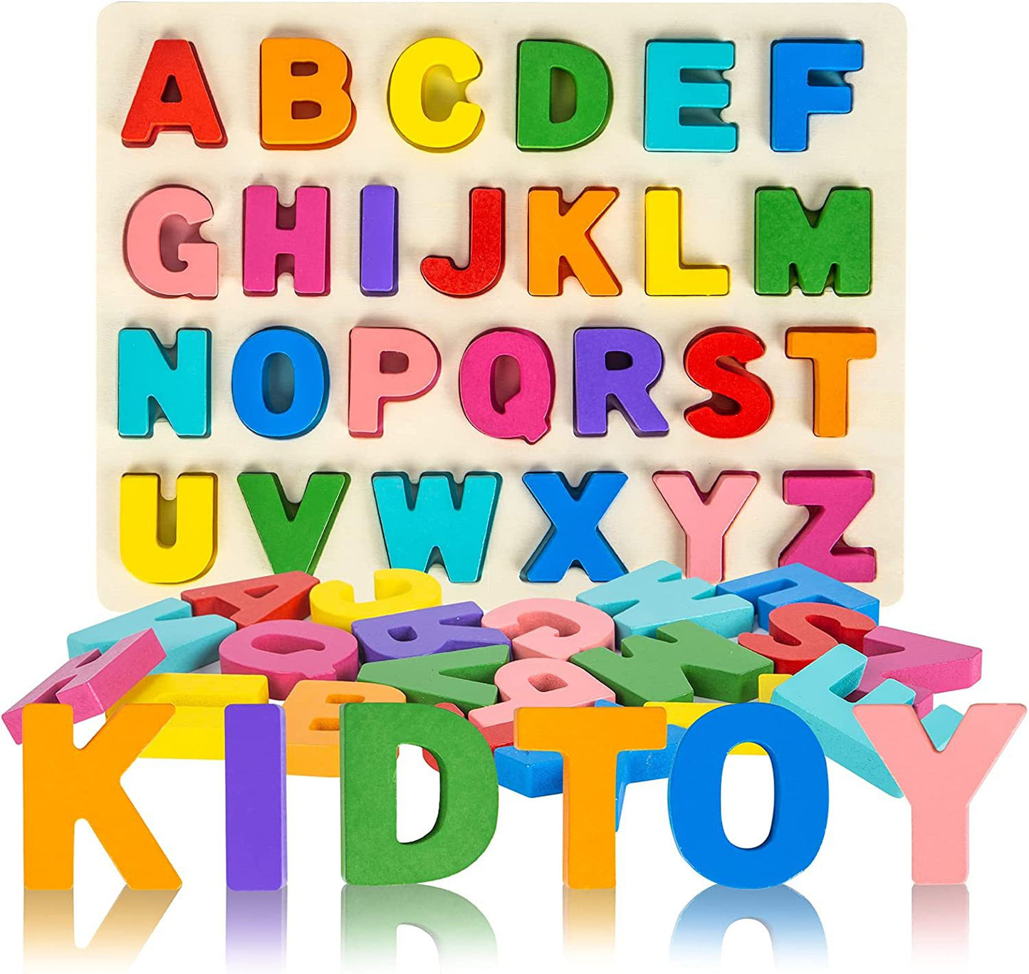 Wooden Alphabet & Numbers Learning Pieces – No Board (4 Variants)