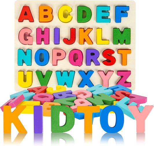 Wooden Alphabet & Numbers Learning Pieces – No Board (4 Variants)
