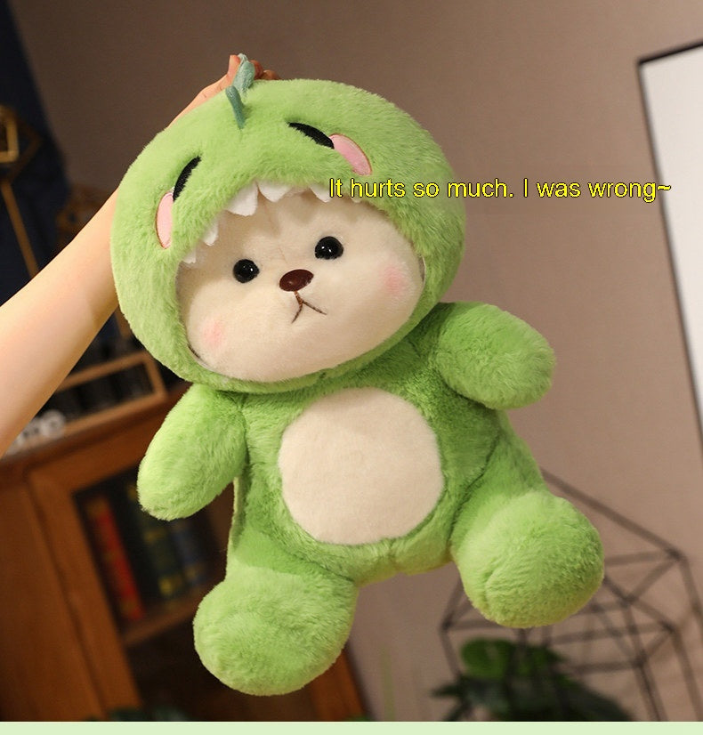 Transforming Dinosaur Bear Plush – Sleeping Pillow (28/40/50/65 cm)