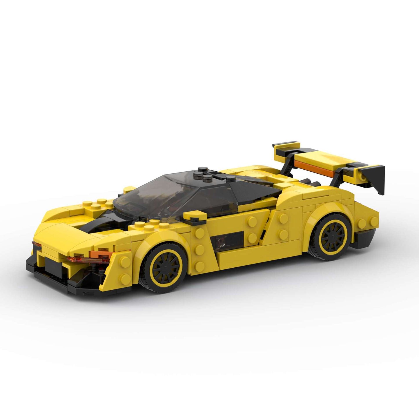 Yellow Track Supercar 8-Stud Building Blocks (16.8×7.3×4.4 cm)