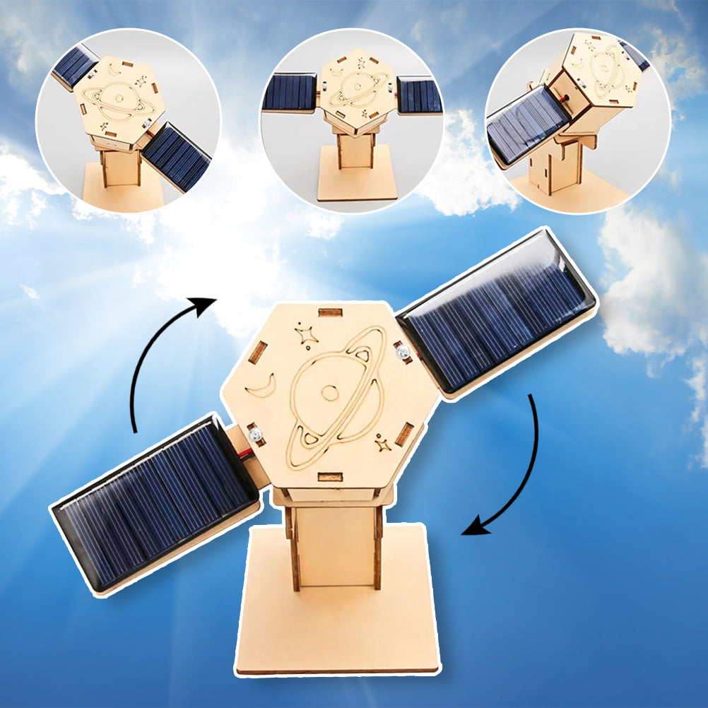 DIY Solar Satellite – Wooden Space Model (STEM Power Toy)