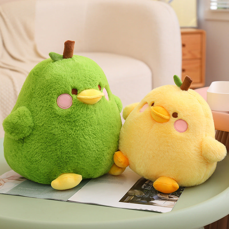 Pear Duck Plush – Cute Fruit Sleep Hug Pillow (20/30/40 cm)