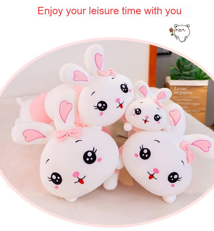 Puppy Rabbit Plush Toy Pillow – Soft Pink Body Pillow (70–150 cm)