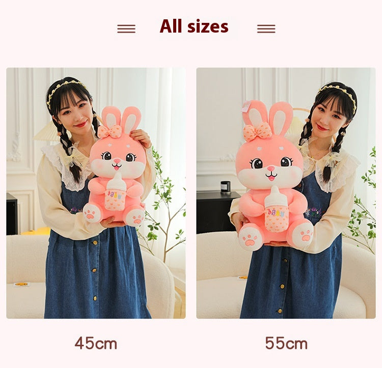 Milk Bottle Bunny Plush - Cute Gift in 45-85 cm Sizes