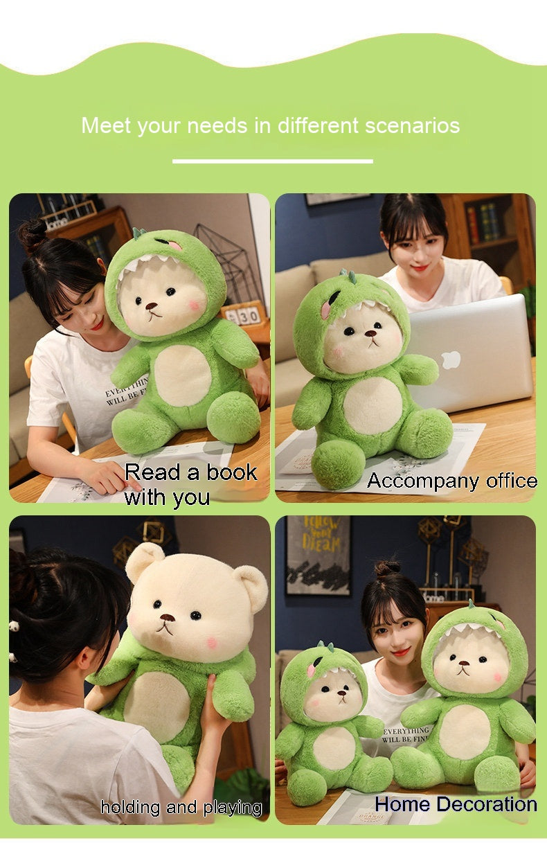 Transforming Dinosaur Bear Plush – Sleeping Pillow (28/40/50/65 cm)