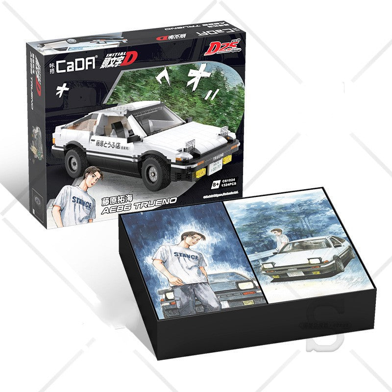 Initial D AE86 Trueno Brick Car C61024: Manual or RC Motorized
