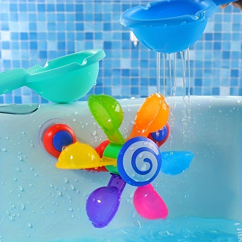 Fun Bathtub Windmill Toy with Cups for Toddlers 18 Months+