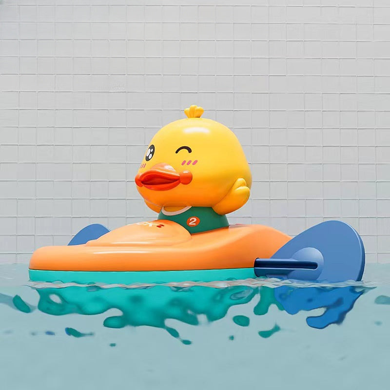 Wind Up Duck Bath Boat Toy for Toddlers (No Batteries Needed)