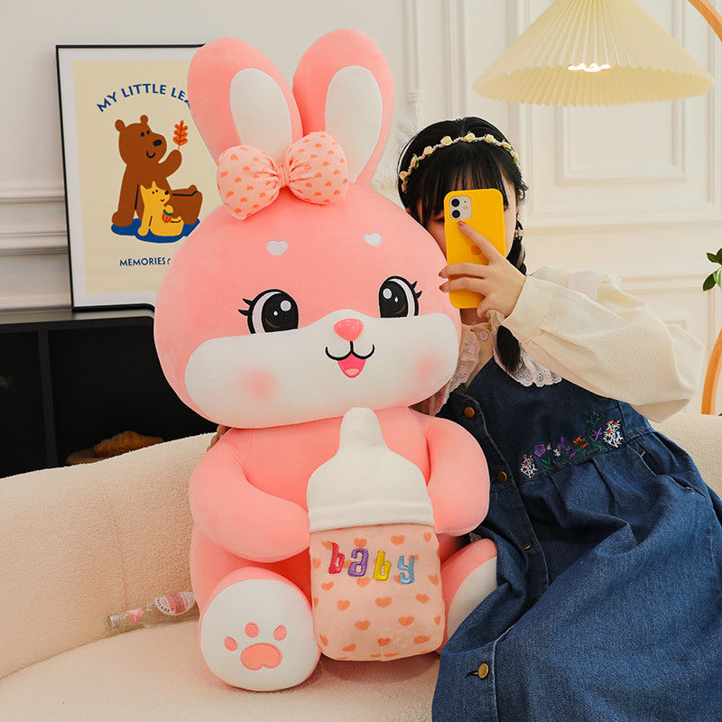 Milk Bottle Bunny Plush - Cute Gift in 45-85 cm Sizes