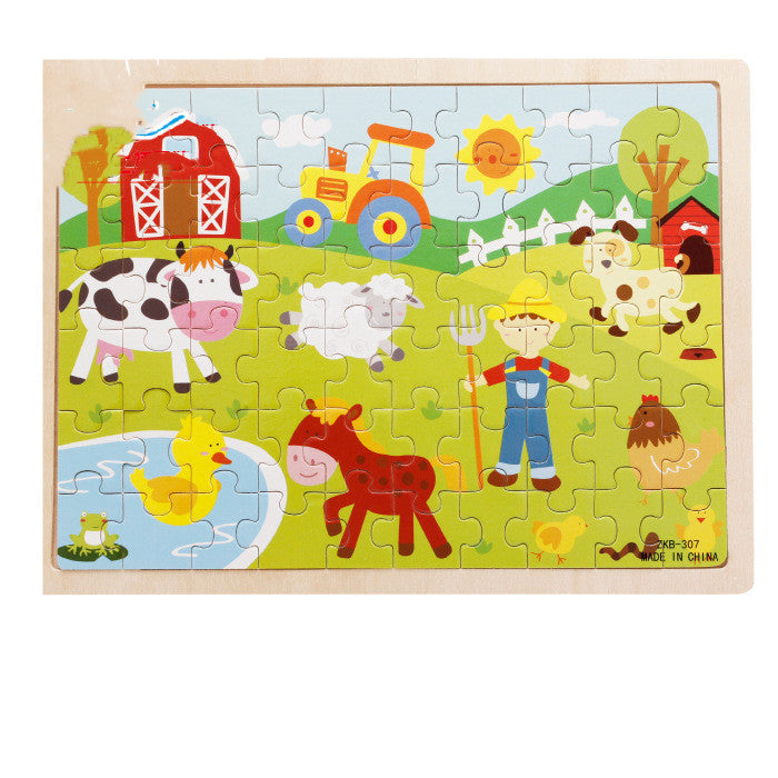 Wooden 60 Piece Kids Puzzle, Ages 3-6, Multiple Themes
