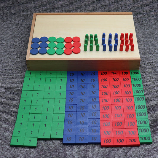 Montessori Stamp Game Wooden Decimal Math Kit (Early Math Puzzle)