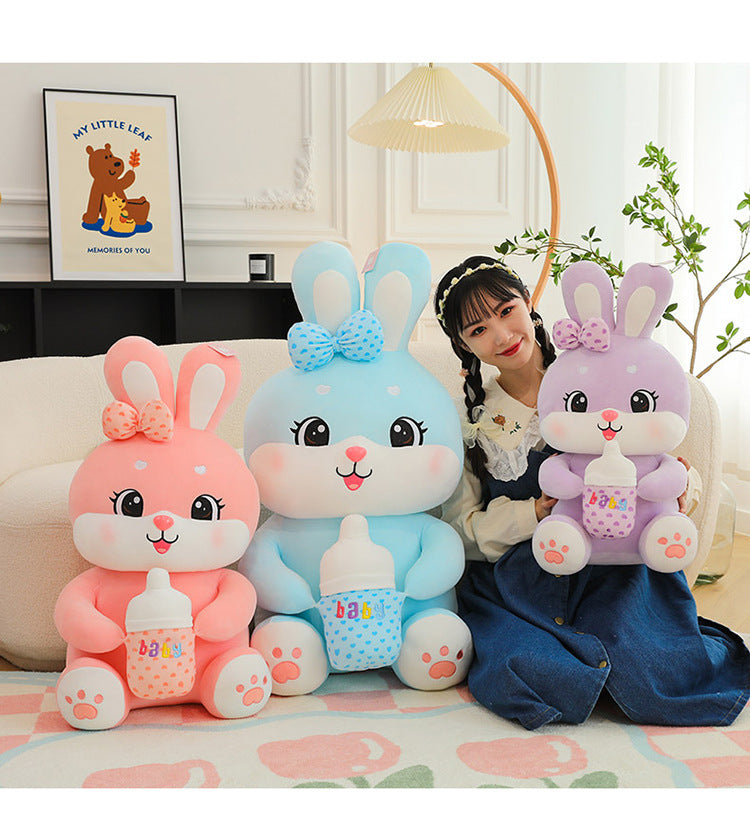 Milk Bottle Bunny Plush - Cute Gift in 45-85 cm Sizes