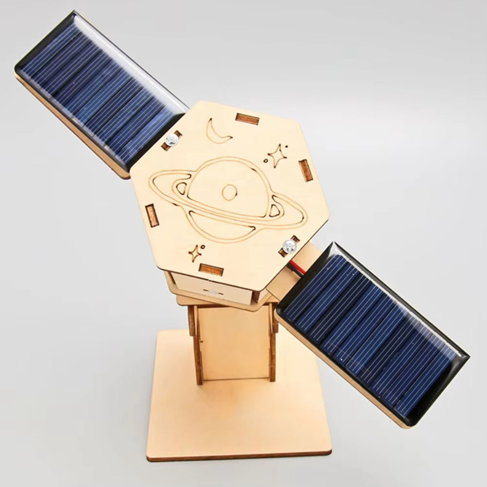 DIY Solar Satellite – Wooden Space Model (STEM Power Toy)