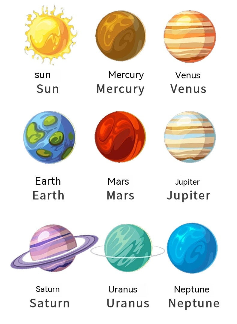 Montessori Solar System Wooden Board for Kids – 9 Planets or 8 Planets