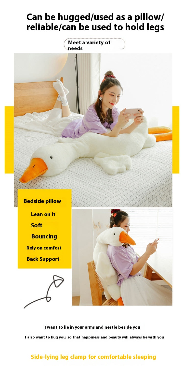 Giant White Goose Plush Body Pillow, 50 to 190 cm
