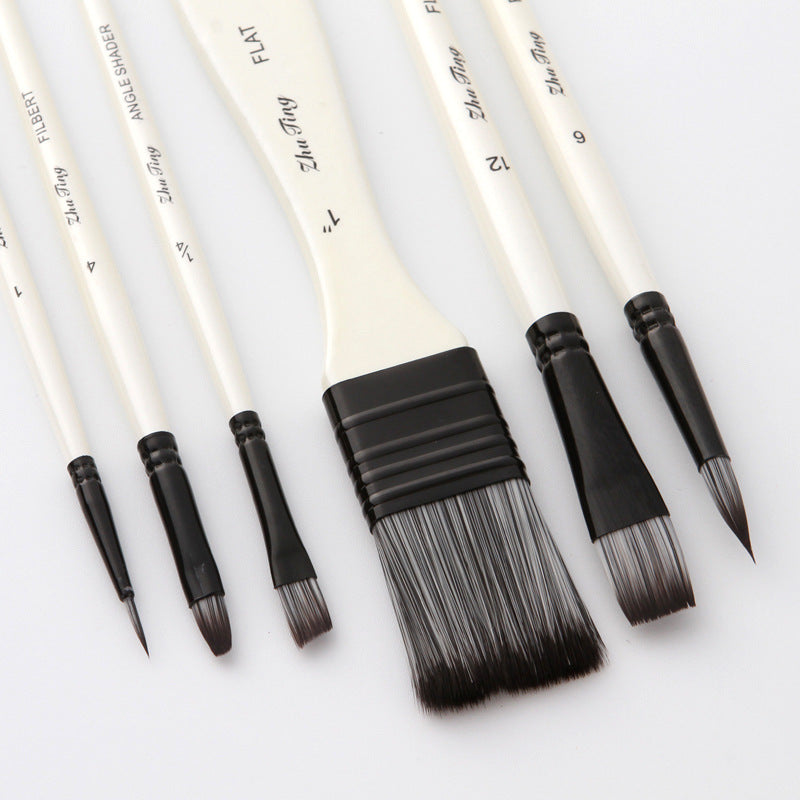 10-Piece Nylon Watercolor Brush Set with Zip Case (18-20 cm)