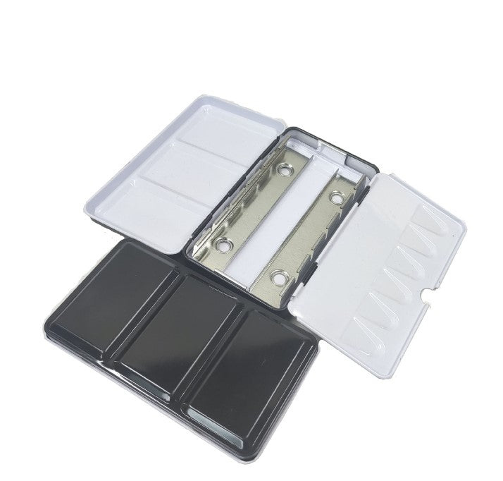 Solid Watercolor Iron Box, Triple-Fold Empty Palette (12/24/48)