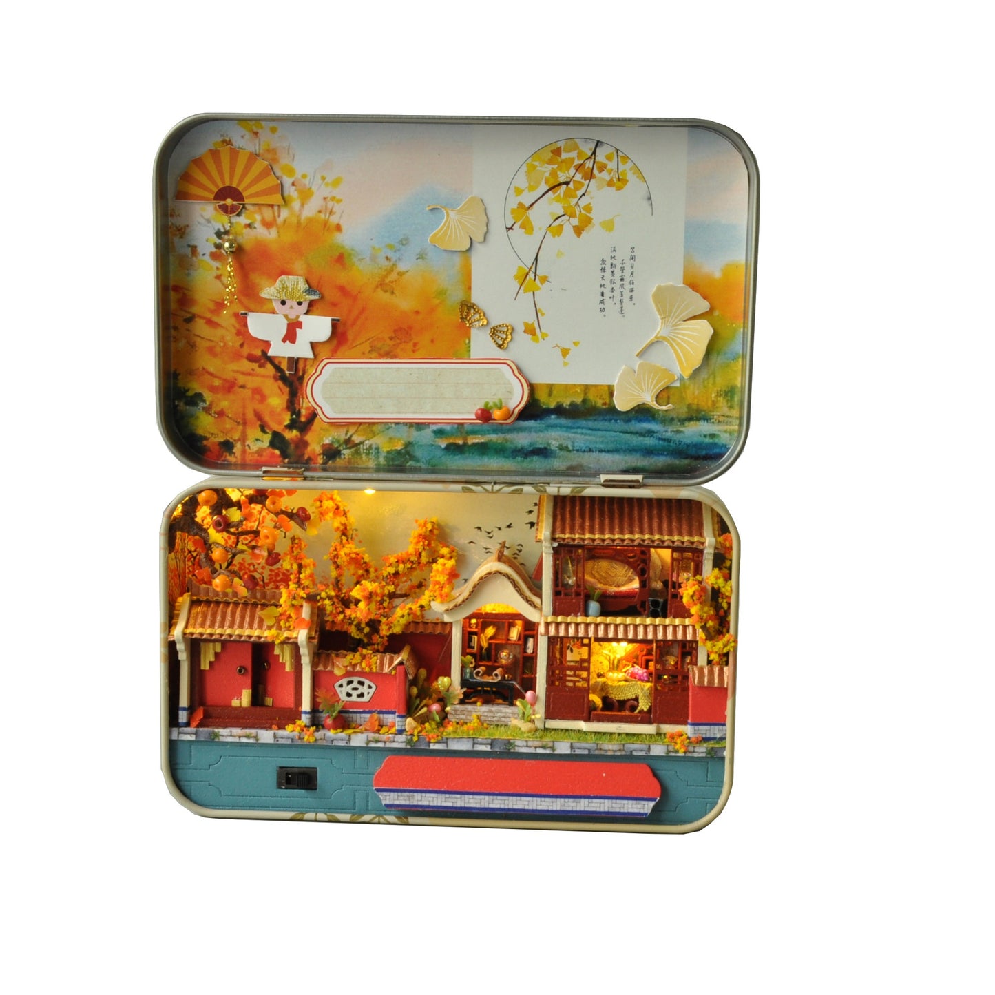 Handmade Model Toy Diy Iron Box With Light Doll House