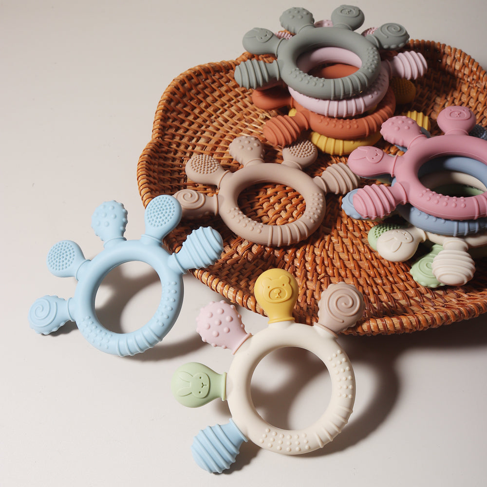 Silicone Palm Teether With Storage Case | Multi-Texture, 3+ Months