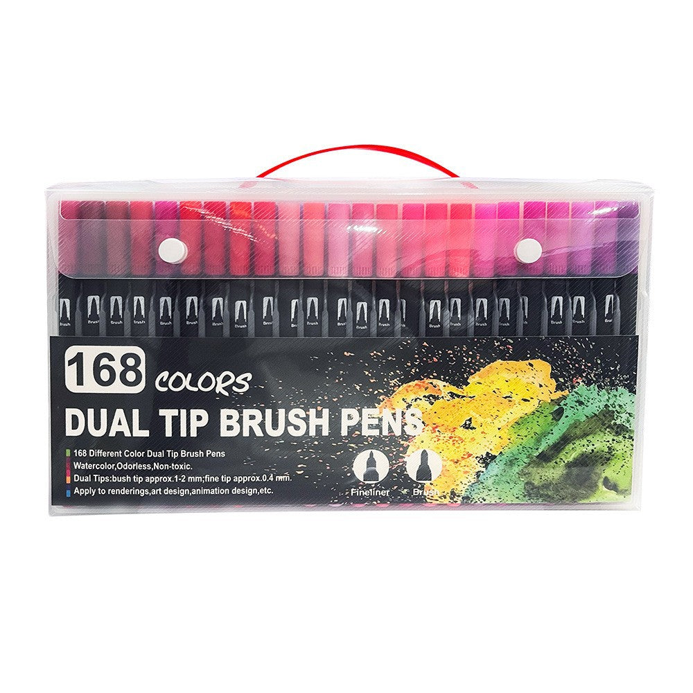 120-Color Dual Tip Brush & Fineliner Watercolor Pen Set